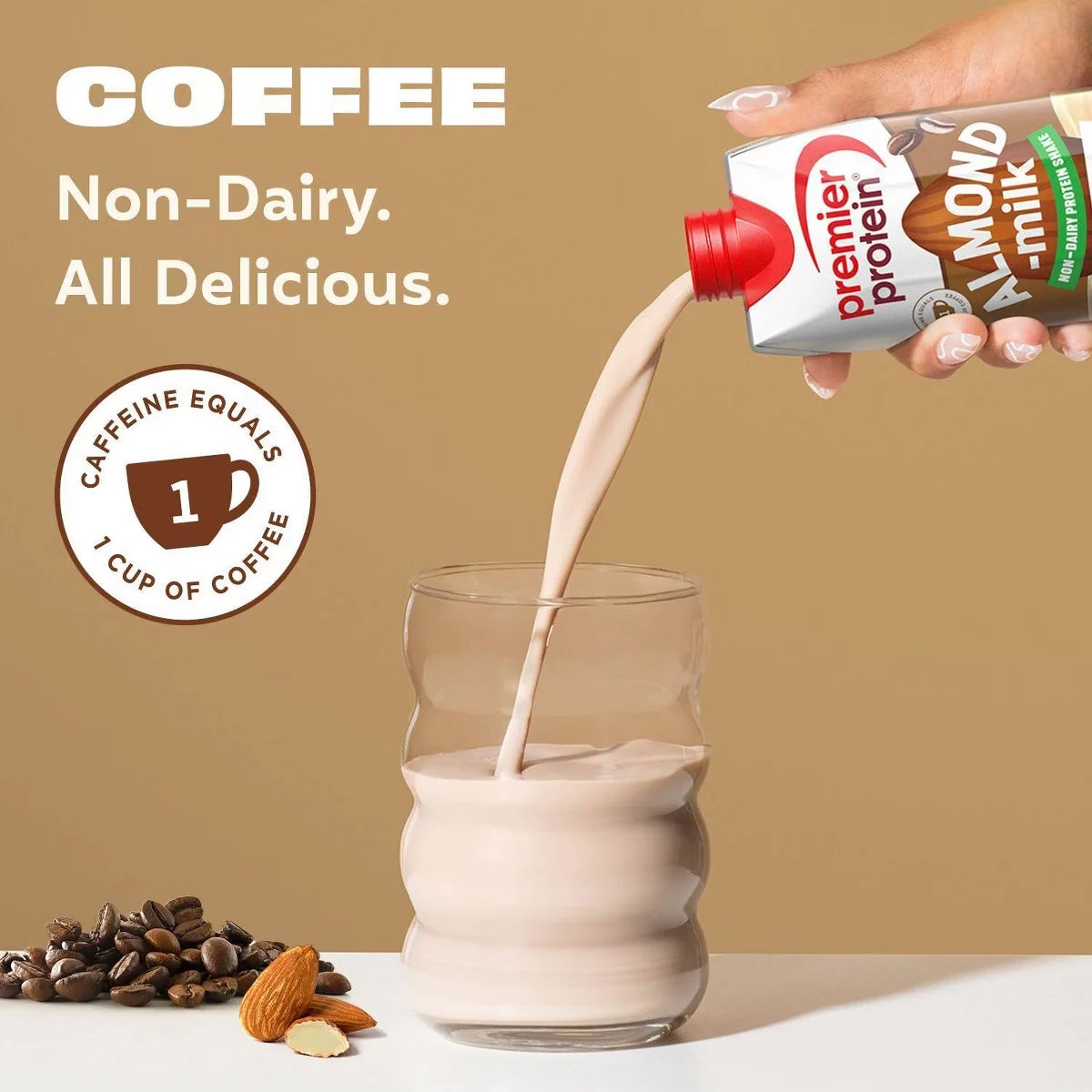 Premier Protein Almond Milk Non-Dairy Coffee Caffeinated Protein Shake - 11 fl oz/4pk: Keto Certified, Gluten-Free