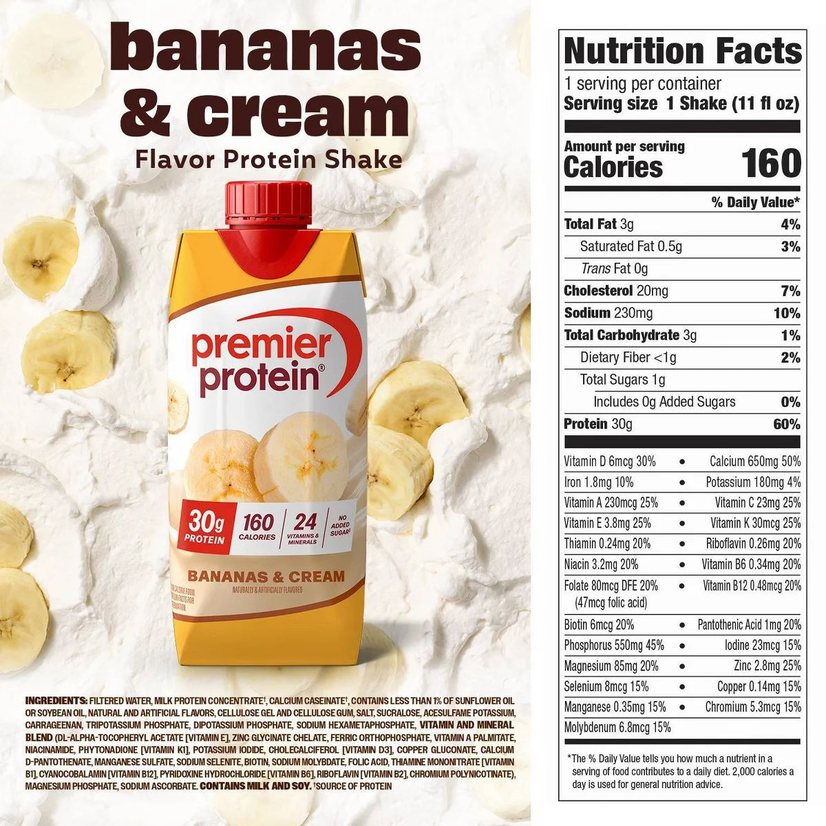 Premier Protein Nutritional Shake - Bananas & Cream