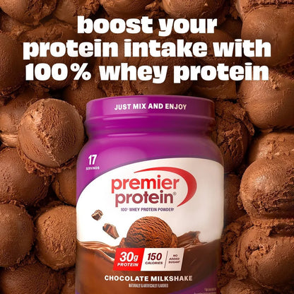 Premier Protein 100% Whey Protein Powder - Chocolate Milkshake - 17 Serve