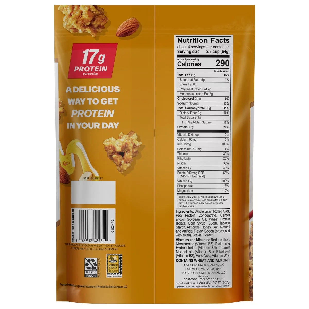Post Premier Protein Honey Almond Granola - 9oz