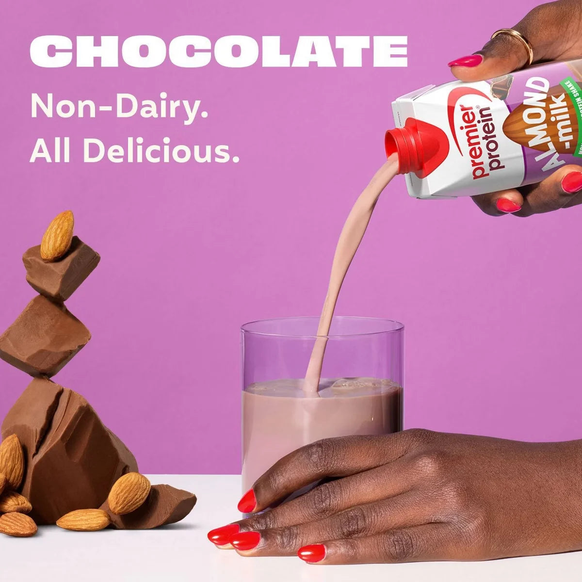Premier Protein Almond Milk Non-Dairy Chocolate Protein Shake - 11 fl oz/4pk: Keto Certified, Gluten-Free, Whey Protein, 20g Protein