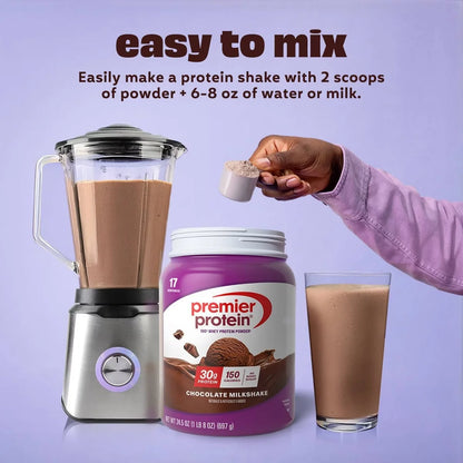 Premier Protein 100% Whey Protein Powder - Chocolate Milkshake - 17 Serve