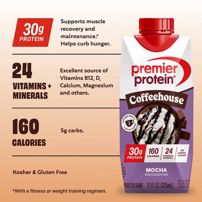 Premier Protein Mocha Ready to Drink Protein Shake - 4pk/44oz