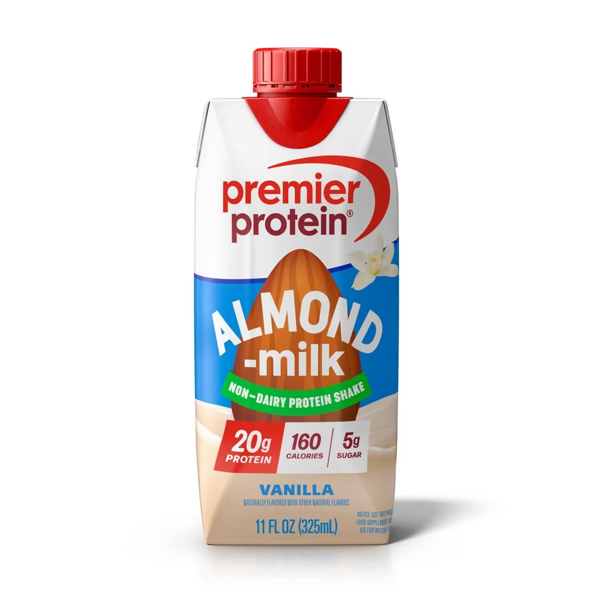Premier Protein Almond Milk Non-Dairy Vanilla Protein Shake - 11 fl oz/4pk: Keto Certified, Gluten-Free, Ready to Drink, Liquid