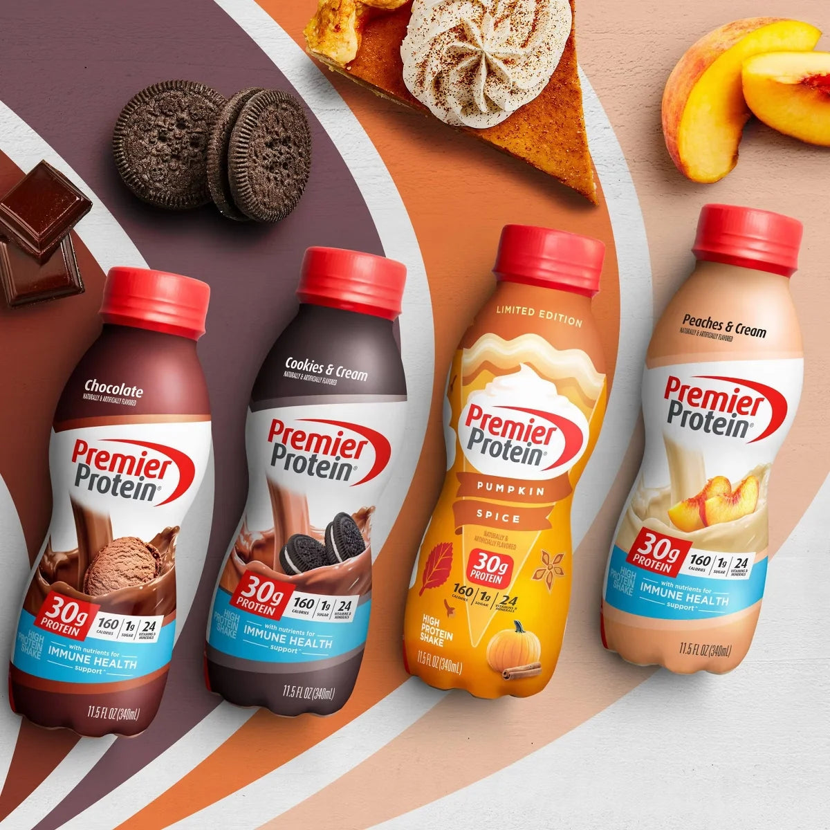 Premier Protein Nutritional Shake Peaches & Cream Non-Caffeinated - 11.5 fl oz/12pk: Gluten-Free, Keto Certified, Ready to Drink, 30g Protein