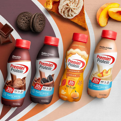 Premier Protein Nutritional Shake Peaches & Cream Non-Caffeinated - 11.5 fl oz/12pk: Gluten-Free, Keto Certified, Ready to Drink, 30g Protein