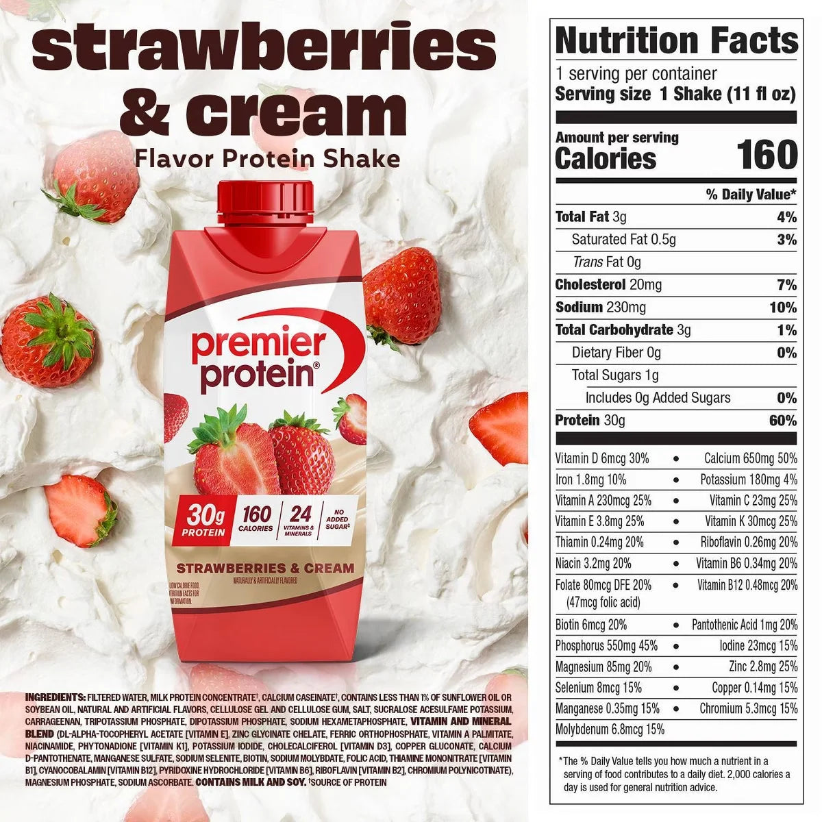 Premier Protein Nutritional Shake - Strawberries & Cream